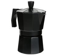 Dekohome Cafetera Italiana 3 Tazas de Aluminio, Octogono Negra, Mango Anti Quemaduras. Café Expresso, Moka para uso Domestico y Oficina