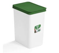 Dekohome Cubo de Basura para Cocina de Plástico Resistente para Vidrio y Cristal, 28L, Cubos de Basura Reciclaje, Verde