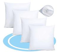 Dekohome Relleno de Cojín de Fibra Hueca Siliconada de Alta Recuperación, Indeformable, Suave, Mullido, Antialérgico, Antipolillas, Cojín para Sofá o Cama para Casa, 4 Cojines 55 x 55 cm