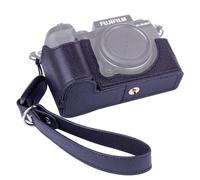 Dekok Funda para cámara FUJIFILM X-S20 media funda con correa de muñeca, funda de piel de estilo retro con tablero de fibra de vidrio, para fotografía, disparo, creadores de video (negro)