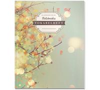 DÉKOKIND Vokabelheft | DIN A4, 84 Seiten, 2 Spalten, Register, Vintage Softcover | Dickes Vokabelbuch | Motiv: Herbstlich