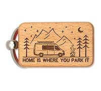 dekolaser24 Llavero Autocaravana Madera Home Is Where You Park It