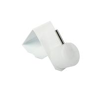 dekondo Lote de 2 ganchos de ventana para barra de cortina o cortinas de escaparate (fijación lateral y superior), Blanco, 20-25mm de grosor de ventana