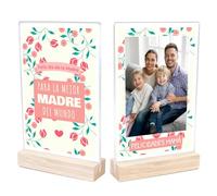 Dekopix Regalo Día de la Madre Personalizado con Fotos. Marco Placas Acrílicas y Fotografías en Papel Fotográfico. 1 Marco doble cara con 2 fotos, una por cada cara. Regalo Mamá (Modelo 7)