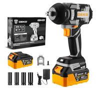 DEKOPRO Llave de impacto inalámbrica, llave de impacto de 20 V - Llave de impacto eléctrica sin escobillas de 800 Nm, adecuada para uso doméstico y en vehículos