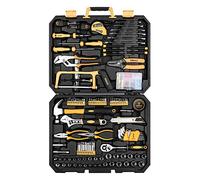 DEKOPRO MERRCO 198 piezas Home Repair Tool Kit, General Household Hand Tool Set Socket Wrench with Plastic Toolbox
