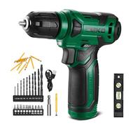 DEKOPRO Taladro Atornillador Inalámbrico 8V, con 10MM Portabrocas, LED Luz, Cable de Carga Tipo C, Accesorios 42 Piezas, Taladro Eléctrico para Perforar y Apretar/Aflojar Tornillos, Verde