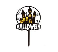 dekora - 1 Cake topper Decoración para tartas de Halloween, casa encantada, Toppers de halloween para tartas, cupcakes, galletas y chuches