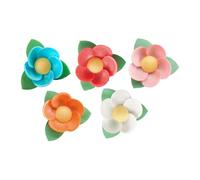 Dekora - Flores Comestibles para Decorar Tartas - Decoración para Tartas y Pasteles - Flores de Oblea Sin Sabor en 5 Colores - Ø 4,5 cm - Obleas Sin Gluten, Sin Lactosa y Apta para Veganos - 100 Uds