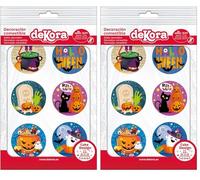 Dekora - 12 Mini Discos Comestibles de Halloween para Cupcakes, Muffins o Galletas - 5,8 cm (Paquete de 2)