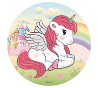 Dekora - 145086 Decoracion Tartas de Cumpleaños Infantiles en Disco de Oblea de Dinosaurio - 20 cm