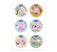 Dekora - 6 Mini Discos Comestibles de Peppa Pig para Cupcakes, Muffins o Galletas - 5,8 cm