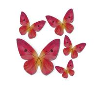 Dekora - 79 Mariposas Decorativas 3D Comestibles - Decoración de Tartas de Cumpleaños Caseras Fácil - Mariposas de Oblea Tonos Rosas - Tamaño 3-6 cm
