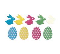 Dekora - Adornos Comestibles | Decoracion Comestible de Oblea Pascua - Huevo de Pascua y Conejo - 3,5 cm