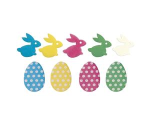 Dekora - Adornos Comestibles | Decoracion Comestible de Oblea Pascua - Huevo de Pascua y Conejo - 3,5 cm