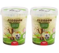dekora - Algodón de azúcar Fútbol - Golosinas cumpleaños futbol - sin gluten, sin lactosa, colorantes naturales - incluye una pegatina - sabor fresa - 30g (Paquete de 2)