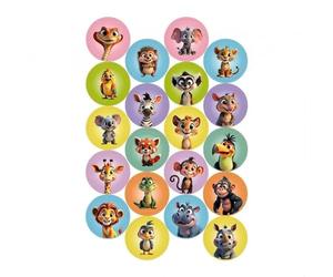 Dekora, Animales de la Selva, Mini Discos de Oblea Comestibles, Decoraciones para Cupcakes, Muffins y Galletas, Adornos para Dulces, Mini Obleas para Fiestas Infantiles, 3,4 CM