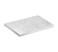 dekora - Base para Tartas Rectangular - Medidas 35 x 30 x 1,2 cm - Bandeja de Cartón Rígido Recubierto con Papel de Aluminio - Apto para Contacto Alimentario y Reutilizable - Color Plata