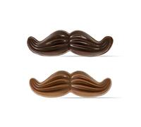 dekora - Bigotes de chocolate negro y con leche para decorar tartas y postres, 108 unidades, decoración comestible para Día del Padre, 4,8 x 1,6 cm