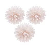 dekora - Caja de 12 Pompones de Oblea para Decorar - Pompones Comestibles para Tartas - Decoración Tarta Cumpleaños de Oblea - Color Blanco - 4,5 cm