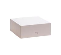 dekora - Cajas para tartas, 20 x 20 x 8 cm, cajas resistentes, fáciles de montar y reutilizables, cartón ecológico de fibra vegetal, 50 unidades, color blanco