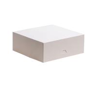 dekora - Cajas para Tartas - Medidas 22x22x8 cm - Cajas Resistentes para Repostería - Fáciles de Montar y Reutilizables - Cartón Ecológico de Fibra Vegetal - Lote de 50 Cajas - Color Blanco