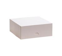 dekora - Cajas para Tartas - Medidas 23x23x10 cm - Cajas Resistentes para Repostería - Fáciles de Montar y Reutilizables - Cartón Ecológico de Fibra Vegetal - Lote de 50 Cajas - Color Blanco