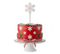 dekora - Cake topper copo de nieve plateado 13 x 6 cm, decoración exclusiva para tartas y postres, topper reutilizable en plástico de Navidad, Invierno, Frozen