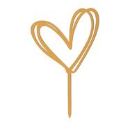Dekora - Cake Topper de Doble Corazón Dorado 10,5x15cm - Adorno Elegante para Tartas en Celebraciones de San Valentín, Cumpleaños, Aniversarios y Fiestas - Diseño Lujoso y Seguro para Alimentos