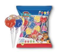 dekora | Caramelo con palo Patrulla Canina sin gluten - Bolsa 12 unidades - Golosinas cumpleaños infantiles - Sin lactosa, vegetarianos - Bolsas de Chuches para Fiestas y Piñatas