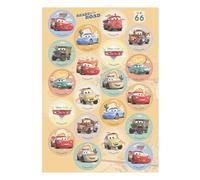 dekora, Cars Disney Mini Discos de Oblea, Decoraciones de Rayo Mcqueen Comestibles para Cupcakes, Muffins y Galletas, Discos Redondos 3,4 CM