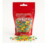dekora - Confeti de Azúcar Mix Huevos y Maná - 100g | Sprinkles Sin Gluten ni Lactosa | Decoración Comestible para Repostería Profesional y Casera | Blíster con Cierre Zip