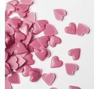 dekora - Corazones de Chocolate Blanco Rosa para Decoración, 600 g - Decoración Profesional para Tartas, Cupcakes y Pasteles de San Valentín y Bodas