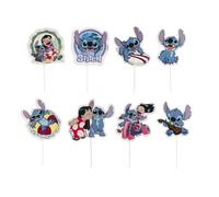 dekora - Cupcake Toppers de Lilo y Stitch en 8 Modelos - Toppers para Decorar Cupcakes, Muffins, Tartas y Otros Dulces - Decoración para Repostería Apta para Contacto Alimentario - 16 Unidades