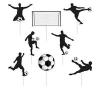 dekora, Cupcake Toppers Fútbol, Decoración para Tartas y Cupcakes, Cake Toppers en Papel, Color Blanco y Negro, 16 Unidades, 11x5 CM