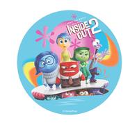 dekora - Decoración para Tartas de Cumpleaños - Cake Topper de Inside Out 2 de 20 cm - Disco de Oblea Comestible para Tarta Sin Gluten, Sin Azúcares Añadidos, Sin Lactosa - Apto para Vegetarianos