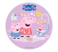dekora Decoración para Tartas de Cumpleaños Infantiles Peppa Pig, 20 cm Disco de oblea para tartas sin azúcares añadidos, sin gluten y apto para vegetarianos