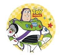dekora - Decoración para Tartas de Cumpleaños Infantiles Toy Story Buzz Lightyear, 20 cm, Disco de oblea para tartas sin azúcares añadidos, sin gluten y apto para vegetarianos