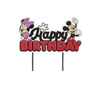 dekora - Decoración Tartas Cumpleaños de Mickey y Minnie Mouse Cake Topper Happy Birthday en Papel - 17