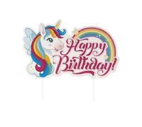 dekora - Decoración Tartas Cumpleaños Unicornio Tesia Cake Topper Happy Birthday en Papel - 17