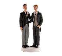 Dekora - Decoracion Tartas de Boda - Figuras de Novios 2 Chicos 20 cm
