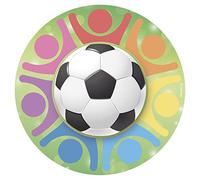 Dekora - Decoracion Tartas de Cumpleaños Infantiles en Disco de Oblea de Balon de Futbol - 20 cm