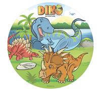 Dekora - Decoracion Tartas de Cumpleaños Infantiles en Disco de Oblea de Dinosaurio - 20 cm