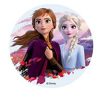 Dekora - Decoracion Tartas de Cumpleaños Infantiles en Disco de Oblea de Frozen II - Elsa y Anna, Multicolor