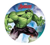 Dekora - Decoracion Tartas de Cumpleaños Infantiles en Disco de Oblea de Hulk - 20 cm