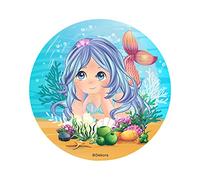 dekora - Decoracion Tartas de Cumpleaños Infantiles en Disco de Oblea de Sirenita - 20 cm (145099)