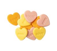 dekora - Decoraciones de chocolate blanco en forma de corazón pastel - 312 piezas sin gluten para decorar tartas y cupcakes de San Valentín, Día de los Enamorados, bodas