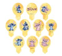 dekora - Decoraciones de Oblea Comestibles Stitch y Angel para Tartas y Cupcakes - Decoración Comestible para tartas - Sin Gluten - 20 Unidades