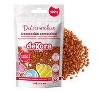 dekora - Dekocrunchies Canela 100g, Sprinkles de azúcar crujientes y con sabor intenso, Topping repostería, perlas comestibles para decoración de tartas, galletas, cupcakes y helados