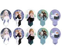 Dekora - Dekorapin Decoración Comestible para Tartas Cupcakes o Pasteles de Cumpleaños Infantiles - 20 Obleas Comestibles de Frozen 2 - Tamaño 6,5x4 cm